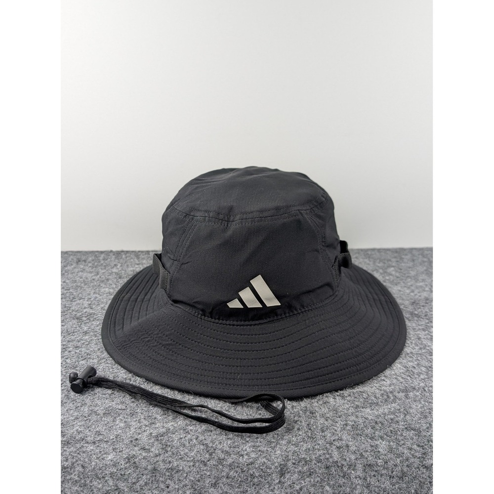 Adidas Boonie Bucket Hat Mens OSFM Black Adjustable Chin Strap Sun Protection